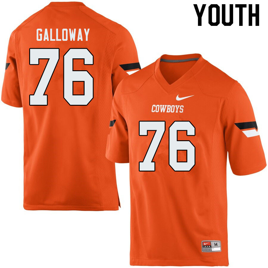 Youth #76 Dylan Galloway Oklahoma State Cowboys College Football Jerseys Sale-Orange